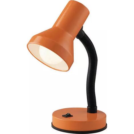 lampada da scrivania in metallo arancione, 60w