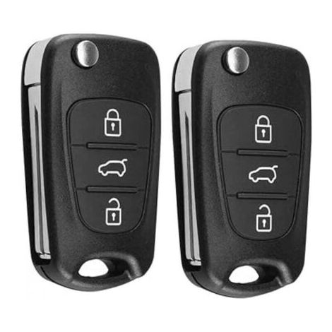 Boîtier de clé de voiture pliable 3 boutons – Compatible Hyundai i10 i20 i30 ix20 ix35 Kia Soul Sportage Venga – Matériau ABS durable