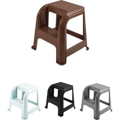 Taburete con escalón de Plástico Multiusos y Resistente – Asiento Elevador dos Peldaños