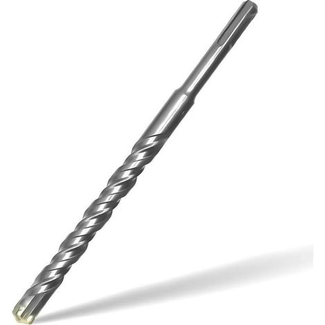 Broca SDS Plus de 16 mm x 200 mm con 4 filos de corte de carburo y doble tornillo, para hormigón y piedra natural. (1/5)