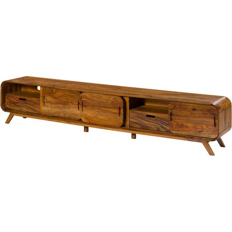 TV-Board Sheesham 260x40x48 hellbraun lackiert MAILAND 128