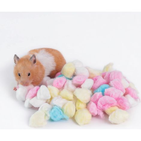 Coton dégraissé pour hamsters multicolore 400 sachet 10 pc modèle 45 (1/5)