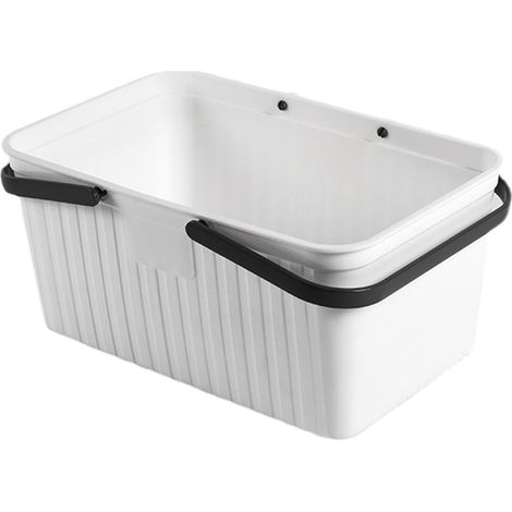 Panier De Salle De Bain - Panier Portable Pour Articles De Toilette - Avec Poignées Et Trous De Drainage - 28,5 X 18 X 13,5 Cm - Plastique - Kaki - 1 Pièce (1/5)
