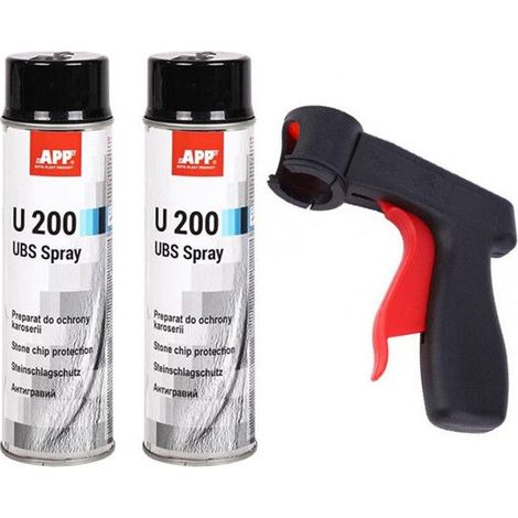Anti gravillons - Protection bas de caisse - Noir - APP U200 - 2x500ml + poignée pistolet