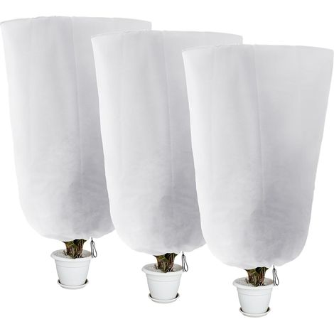 (3pcs) Sac d’arbre froid de plante d’hiver 60 x 80cm, blanc (1/4)