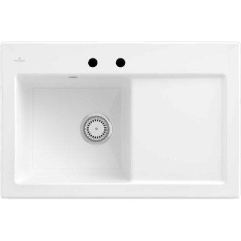 Fregadero 1 seno con escurridor a la derecha VILLEROY ET BOCH Subway Pure 45 78 x 51 cm Blanco sin desagüe