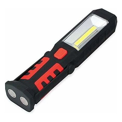 LED Lampe de travail à LED 3 + 1 COB Lampe flexible Lampe de lampe de poche magnétique 180 degrés Rotation pour bricolage, bateau, camping, poisson de nuit lumière d'urgence (rouge) - (1/5)