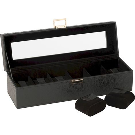 Boîte à montres noire 6 compartiments - noir (1/5)