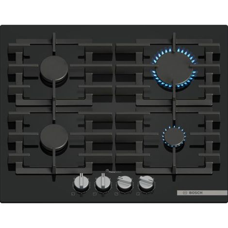 Table gaz verre trempé, 60 cm, SER6, verre trempé, fonte (individuel) a BOSCH - PPP6A6I40