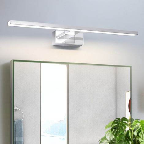 ZMH Miroir lumineux de salle de bain à LED - Applique murale 12 W, lumière blanche neutre 4 000 K, 60 cm, éclairage moderne chromé pour armoire de salle de bain (1/5)