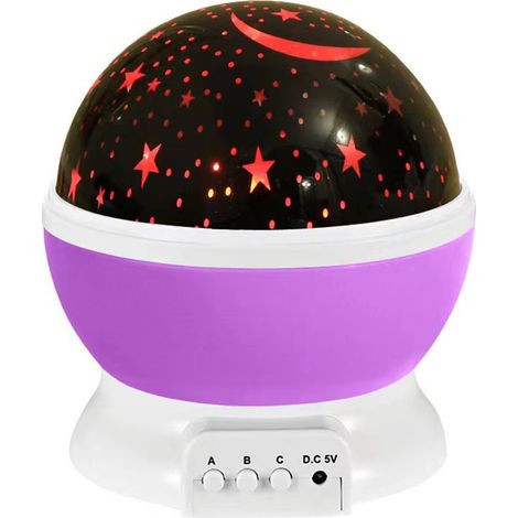 1 lampe ciel étoilé colorée violette (1W)