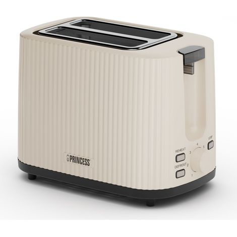 Grille‑pain Princess Wave 142337 – Beige – Style rétro – Format compact – 7 niveaux de brunissage – 930 W