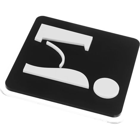 Panneau Urinoir Acrylique Auto-Adhésif 10X10Cm Indicateur Toilettes Hommes Décoration Murale Porte pour Bureaux Hôtels Restaurants (1/5)