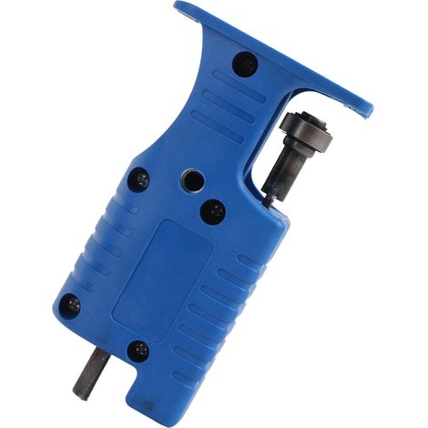 Kit adaptateur perceuse sur scie bleu portable haute durete securise, 1 adaptateur + 3 lames, plastique metal, 14.5x9x5cm, coupe bois PVC branches (1/5)