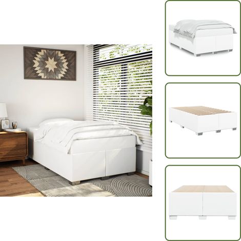 Bettgestell Weiß 120x200 cm Kunstleder - Bettgestell - Bettgestelle - Bett - Betten (1/5)