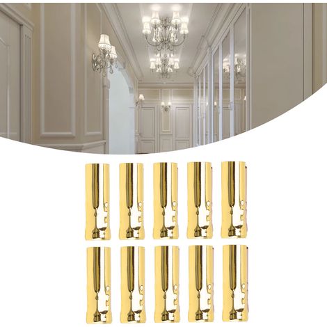 Douille E14, tube de lustre en cristal, douille de tuyau d'eau à motif de larme de bougie, tube droit de lustre, luminaires et accessoires, or électrophorétique. (1/5)