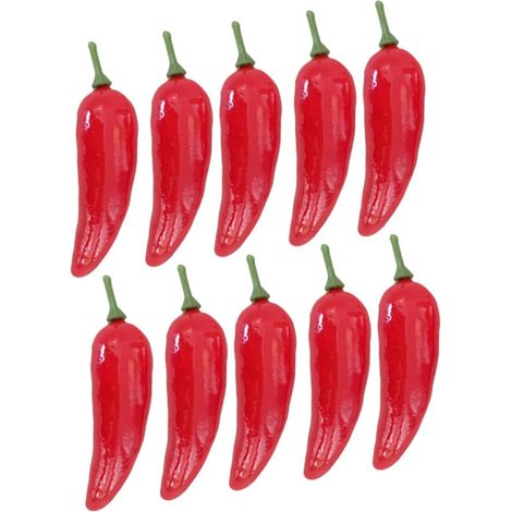 Mini Piments Artificiels Rouges pour Décoration Cuisine Modèle Réaliste 36 en Mousse et Plastique et Présentation de Plats (1/5)