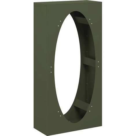 Maison Exclusive - Leñero verde oliva 50x23x100 cm Acero laminado