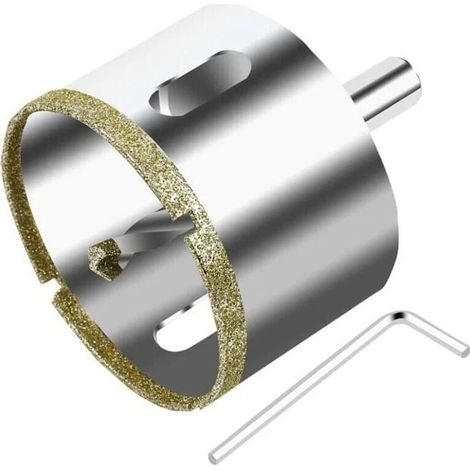 Kaelt - 68 mm Scie Cloche Diamantée avec Foret Guidage de Centrage, Foret trépan Diamant pour verre, carrelage, céramique, marbre, granit Ouverture circulaire, alésage foret xvx (1/4)