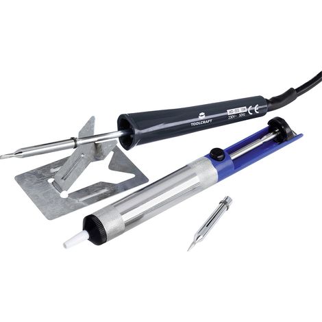 TOOLCRAFT MD-015PP Lötkolben-Set 230 V 15 W Bleistiftform, Meißelform inkl. Ablage, inkl. Entlötsau