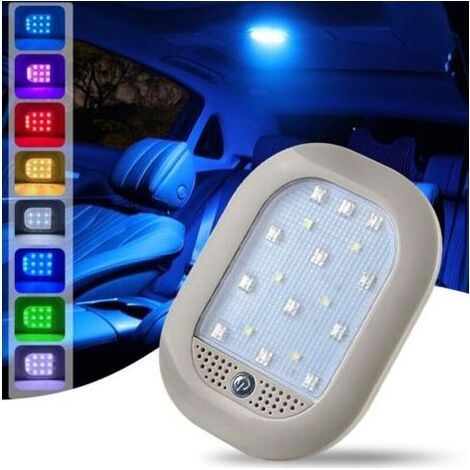 Plafonnier LED intérieur pour voiture – Rechargeable par USB, 8 couleurs avec commande vocale pour voiture, camping-car, camion, placard, penderie, camping, chambre (1/5)