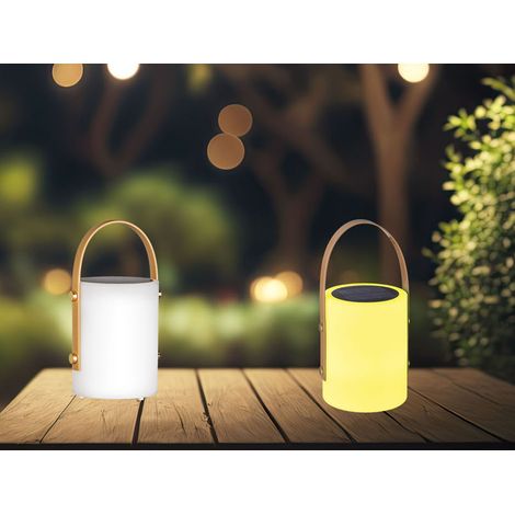 2er SET Outdoor Tischleuchten 24cm mit Fernbedienung & RGB - Solar & USB (1/5)