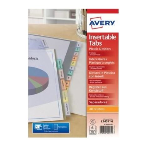 Avery 05614501 divisor Polipropileno (PP) Colores surtidos 12 pieza(s)