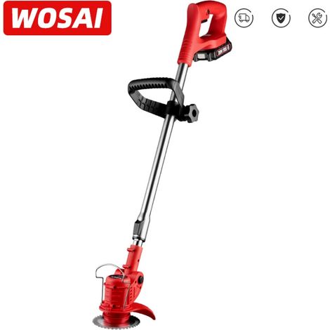 TrAdE Shop Traesio - Tagliasiepi Taglia Erba Rasa A Batteria 21v Con Disco Circolare Asta Telescopica - (1/5)