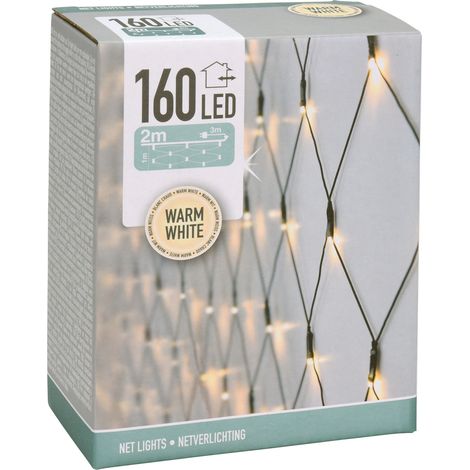LED Lichternetz mit 160 LEDs - warmweiß - für Innen und Außen - 200 x 100 cm