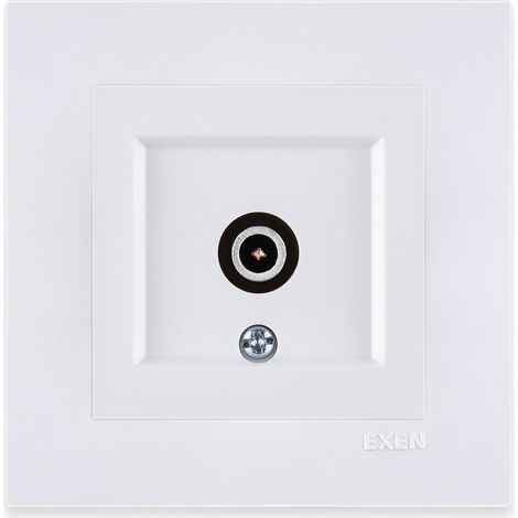 Prise TV coaxiale avec filtre blanc – ensemble complet avec plaque – 260/01E EXEN (1/3)