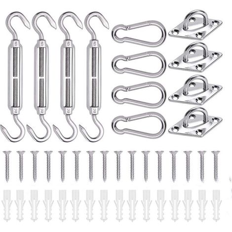 Befestigungsset für Sonnensegel, Gartensegel-Befestigungsset aus Edelstahl 304, 5 mm (44-teilig) (1/5)