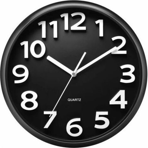 Grande Horloge Murale de 33 cm, Horloges décoratives silencieuse en Quartz, Style Moderne, Excellente pour Cuisine, Salon, Chambre à Coucher, Bureau. Grand Affichage 3D, à Piles (Vert) Noir 3 (1/5)