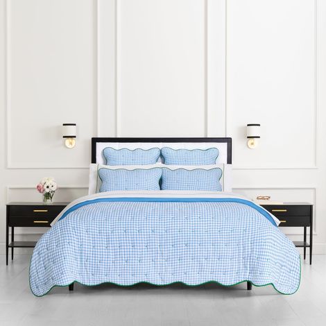 Parure de lit 3 pièces avec Housse de Couette réversible en Polycoton mélangé pour Toutes Les Saisons, Lavable en Machine, Bleu venteux (1/5)