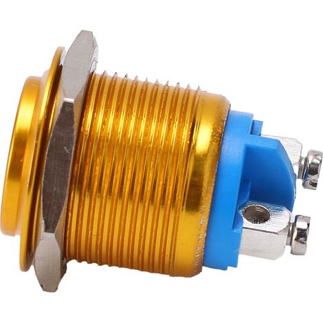 Hochwertiger Metall-Druckknopf mit vollständiger Oxidation und automatischer Rückstellung, 19-mm-Schraubfußschalter zur Leistungssteuerung (Gelb) (1/5)