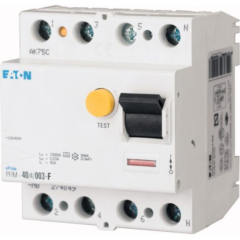 Eaton 187456 PFIM-40/4/003-G/F FI-Schutzschalter für Mischfrequenzen G/F 4polig 40 A 0.03 A 230 V (1/4)