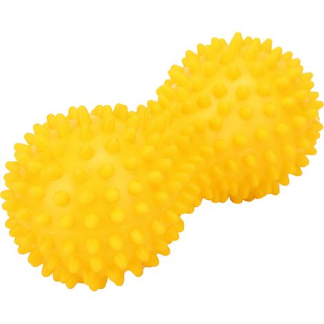 Balle de massage à picots en PVC pour les fascias, les muscles, les mains et la plante des pieds, idéale pour la relaxation, le fitness et le yoga (jaune) (1/5)