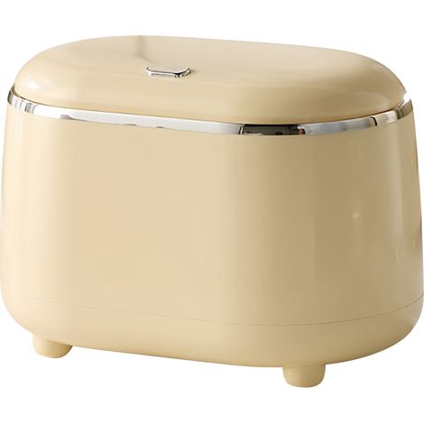 Poubelle de bureau mini-poubelle à grande ouverture en ABS avec couvercle jaune