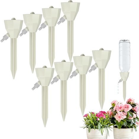 Lot de 8 cônes d'arrosage automatique pour plantes – Dispositifs d'arrosage en plastique de 13,5 cm (5,3 pouces) avec 8 bouchons pour pots d'intérieur et d'extérieur – Système d'arrosage pour plantes (1/5)