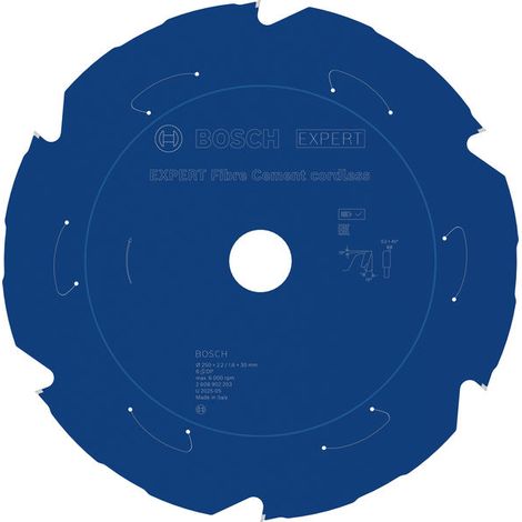Bosch EXPERT Fibre Cement Circular Saw Blade 250 x 2.2/1.6 x 30mm T6 2608902203