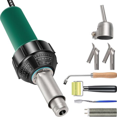 Pistolet à air chaud 1600W – Plage de température 40-600°C – 4 buses pour soudage PVC et thermoplastiques – Temps de chauffe rapide – M-E