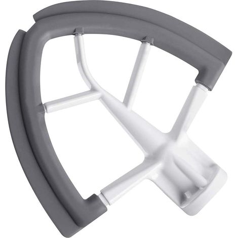 Frusta con bordo flessibile per robot da cucina KitchenAid inclinabili, frusta piatta da 4,5 a 5 litri con bordo flessibile in silicone per raschiare i lati della ciotola, bianca