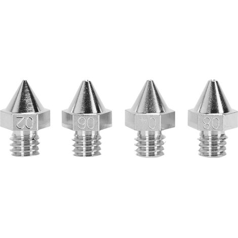 Buses d'extrudeuse adaptées à l'imprimante 3D Raise3D N Pro2 Pro3 E2 série 4 pièces, jeu de buses en alliage haute dureté 0.2MM 0.4MM 0.6MM 0.8MM (1/5)