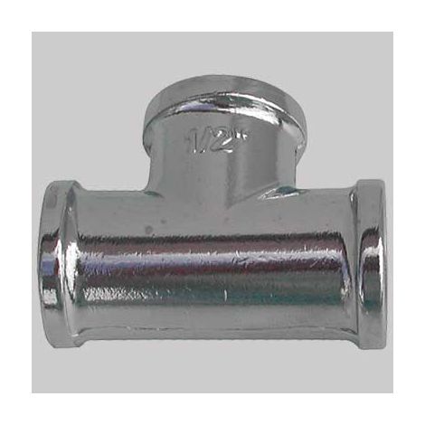 RACCORDO A TEE OTTONE CROMATO 1/2 x 1/2 x 1/2 MADE IN ITALY