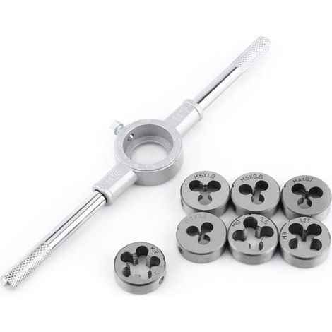 Jeu de clés à cliquet,Clé à vis, clé à molette, traitement du filetage externe, Kit d'outils manuels de taraudage 8 pièces (1/4)