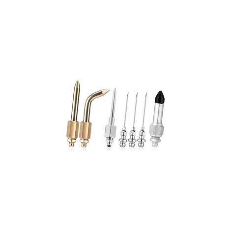 7pcs Kit d'Accessoires pour Pistolet à Graisse, Comprenant 3 Buses de Graisse 1 Distributeur d'Aiguille Embout en Caoutchouc Buse Droite 1 Coude à Aiguille pour Petits Espaces (1/5)