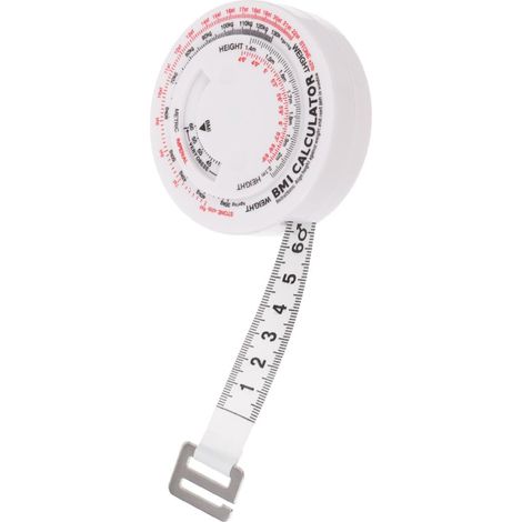 Mètre ruban corporel calcul IMC rétractable plastique 1,5m (1/5)