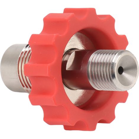 Adaptateur de valve de remplissage bouteille CO2 filetage G5/8 à M16 avec roue rouge en acier inoxydable (1/5)