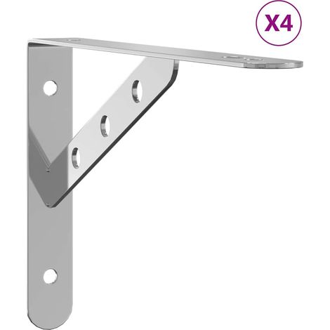 Maison Exclusive - Regalträger 4 Stk. 23,5x2,5x15,5 cm Silbern Ed