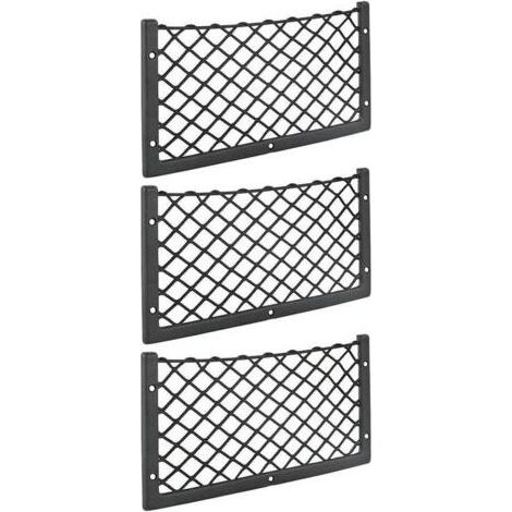 Lot de 3 filets de rangement pour voiture - 36 x 18 cm - Haute élasticité, filet de rangement pour bagages, magazines - T4 T5 T6 - Pour van, caravane, camping-car, camion (1/5)