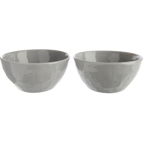 Steingutschale 2er Set praktische Mehrzweckschüssel Ø ca. 13 cm grau